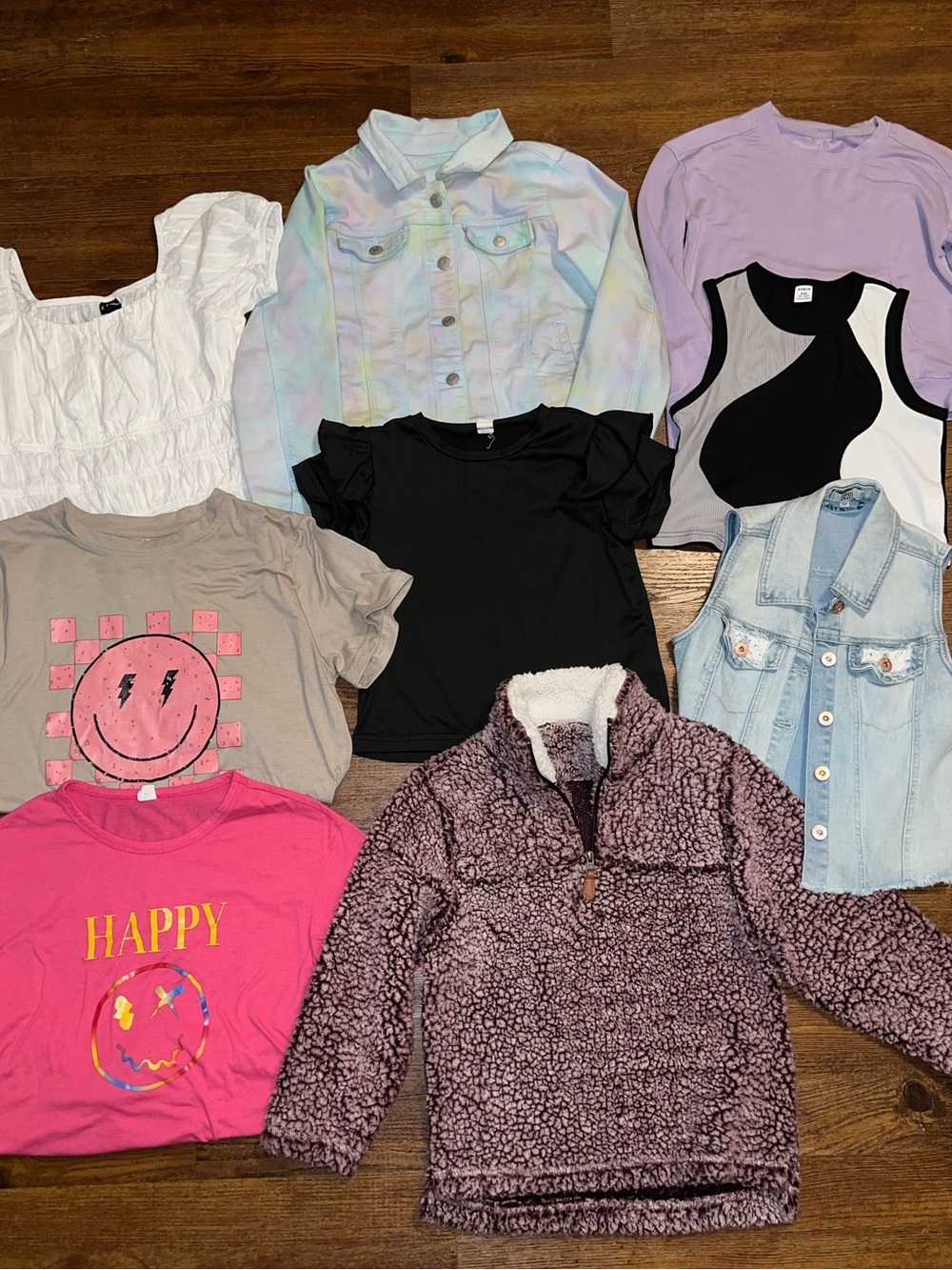 Girls Bundle of Shirts, Jackets, Tank, Vest Sizes M(8)- XL (14) Various Brands - Picture 1 of 11